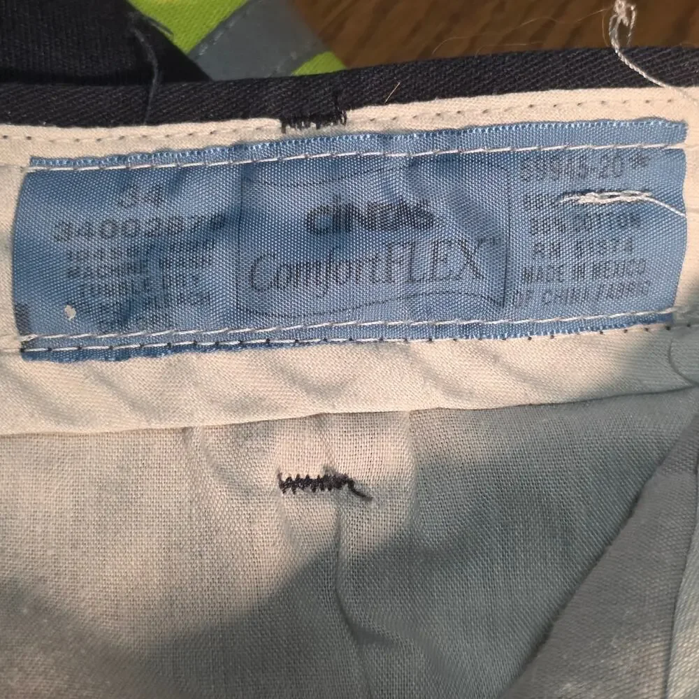Cintas 59945-20 Hi-Vis Uniform Work Pants 34x28 Navy Comfort Flex Reflective